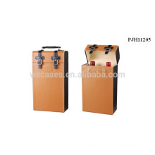 professional high quality leather wine case for 2 bottles from China manufacturer